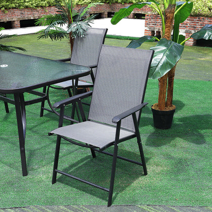 4X Textoline Patio Furniture Bistro Seater Folding Chairs Outdoor Seat Garden UK
