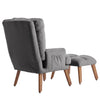 Accent Chair Upholstered Lounge Armchair with Footstool, Adjustable Backrest