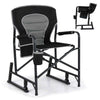 Patio Travel Rocker Camping Chair w/ Storage Pocket-Black