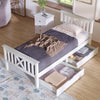 3ft Single Bed Solid Pine Wooden Storage Bed Frame 2 Drawers 90x190 cm White