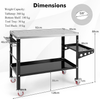 Welding Table 580kg Load Fixture Holes Slots Shelves Mobile Heavy Duty Workbench