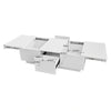 Coffee Table with Hidden Compartment and Storage Drawers for Living Room White