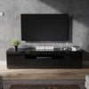200cm High Gloss Black TV Stand Cabinet Unit Living Room Furniture with RGB LED