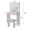 LED Dressing Table Makeup Desk With 2 Drawers Stool Bedroom Gift Furniture New