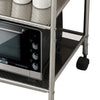 3 Tiers Storage Racks Holders ABS Stainless Steel Trolley with Wheels Kitchen
