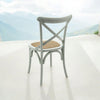 Grey Cross Back Dining Chair Set of 2 Comfortable & Stylish Wooden Home Cafe