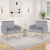 Modern Velvet Accent Chair Upholstered Armchair Sofa Chair-Grey