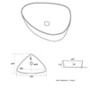 White Triangular Countertop Basin 505mm - Lotus LOTGW505X407