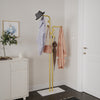 Free Standing Coat Stand Rack Granite Stone Base Metal Tube Garment Clothes Rail