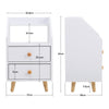 Extra Tall Bedside Cabinet Nightstand Side Table Shelf Bookshelf Storage Drawer