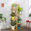 5 Tiers Bamboo Flower Pot Plant Stand Ladder Shelf Display Rack Indoor Outdoor