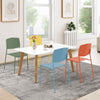 4Pcs Stackable Kitchen Chairs Set Modern Plastic Dining Room Chairs Color