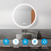 Bathroom Mirror Round LED Illuminated Lights with Demister Touch Switch Heilmetz