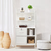 White Multifunctional Bookshelf Storage Cabinet Bookcase 2 Shelves & Cupboard