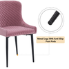 2/4/6 Pcs Dining Chairs Set Velvet Padded Seat Metal Legs Kitchen Armchair Home
