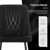 2X Dining Chairs Velvet Padded Seat With Metal Legs Fishtail Line Design Black