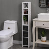 Modern Bathroom Tall Cabinet with Storage Shelf&Door Corner Shelf Bookshelf