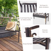 Patio Garden Bench w/Round Armrests & Curved Seat-Antique Brass