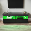 High Gloss Black TV Stand Cabinet Unit 2 Door Sideboard with LED Lights 120cm