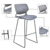 Set of 2 Pieces Upholstered Plastic Barstools Kitchen Dining Bar Chairs Seats UK