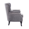 Chesterfield Wing Back Queen Anne Chair Velvet Tufted Lounge Fireside Armchair