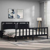 Bed Frame with Headboard Black 200x200 Solid Wood W0M1