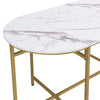 Dining Table Chair Set Marble Effect Top Table and 6x Stools for Dining Room