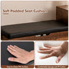 Entryway Bench Shoe Bench with Flip Top Box & 2 Door Cabinets Brown