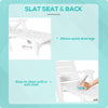 Folding Sun Lounger Plastic Outdoor Garden Chair Sun Bed Seating Relaxing White