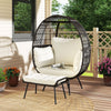 Oversized Egg Chair with Ottoman & Soft Cushions-