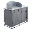 Folding Camping Kitchen Portable Windshield Cooking Table Picnic Storage Cabinet