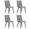 4PC Grey Dining Chairs Padded Seat High back Metal Legs Home Office Furniture UK