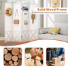 4 Panel Pegboard Room Divider Foldable Privacy Screen White