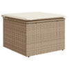 Garden Sofa Set 11 Piece with Cushions Table Shelf Outdoor Beige Poly Rattan