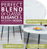 Dining Table, Small Round Kitchen Table with White Marble Effect Top, Metal Legs