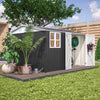Garden Shed 10x10FT Steel Apex Tool Equipment Organize W/Window Door Anthracite