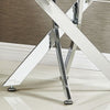 Amara Glass Side Table – Square End Table with Chrome Crossed Legs