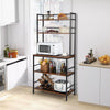 5-Tier Kitchen Storage Display Stand Microwave Oven Stand Bakers Rack with Hutch