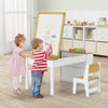 2-in-1 Kids Art Table and Easel Set w/ Liftable Tabletop-Natural