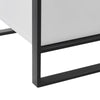 LED Wireless Charging Bedside Table 2 Drawer Nightstand White Metal Legs Modern