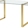 Metal Square Base Rectangular Tempered Glass Dining Table Dining Room Kitchen UK