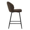 Set of 2 Bar Stools Faux Leather Seat Counter Stools Back Bar Stools