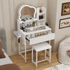LED Lighted Dressing Table Cloud Shape Mirror Makeup Vanity Desk Space Saving