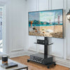 32-70" Height Adjustable Rolling Floor TV Stand Cart with Display Shelf