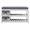 Hallway Bench Shoe Rack Entrance Storage Ottoman Cabinet Wicker Drawers Baskets