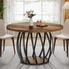 Tribesigns Round Dining Table, 118 cm Farmhouse Wood Kitchen Table for 6 People