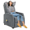 Massage Recliner Chair Heating Sofa Fabric Upholstered Armchair with Controller