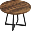 Round Dining Table for 2, 31.5" Industrial Kitchen Dinner Table with Metal Base