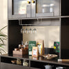 Multi-Purpose Kitchen Storage Cabinet w/ Cupboard Cabinets Drawers Shelves Black