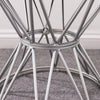Grey - Silver - Footstool - Footrest - Bedroom Seat - Metal - Chair - Stool